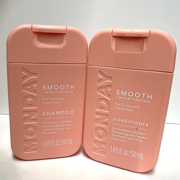 Monday Smooth Shampoo & Conditioner For Curly & Frizzy Hair 1.69 oz Travel Size - Picture 1 of 2